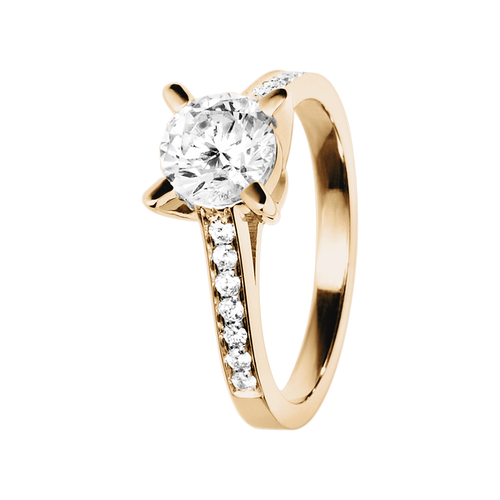 Brillantring Gstaad in Roségold - diagonal