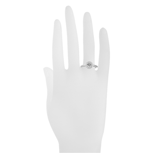 Brillantring Hongkong in Platin - an Hand