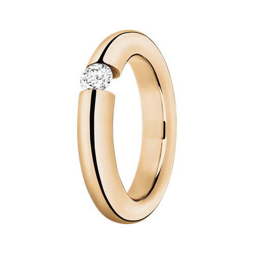 Brillantring Mallorca in Roségold - diagonal