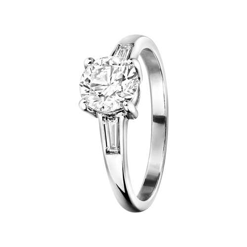 Brillantring Paris in Platin - diagonal