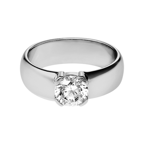 Brillantring Rome in Platin - liegend