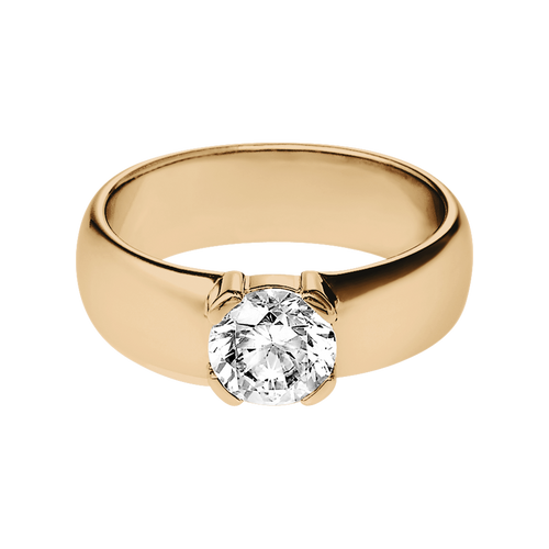 Brillantring Rome in Roségold - liegend