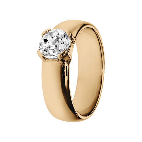 Brillantring Rome in Roségold - diagonal