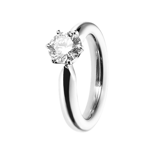 Brillantring Santiago in Platin - diagonal