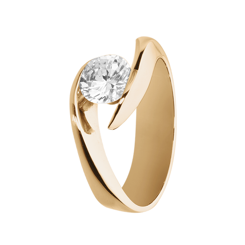 Brillantring Seville in Roségold - diagonal