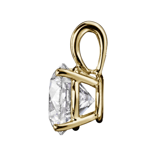 Diamantanhänger 4-Krappenfassung in Gelbgold - von vorne