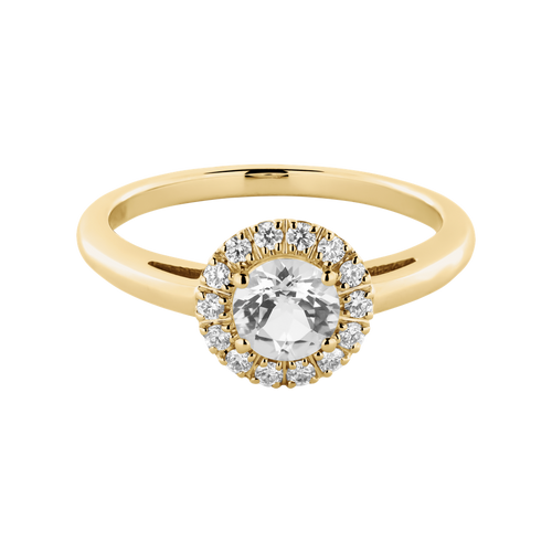 Diamantring Hongkong in Gelbgold - liegend