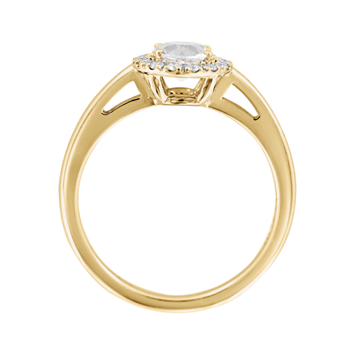 Diamantring Hongkong in Gelbgold - von vorne Diamantring Hongkong in Gelbgold - von vorne