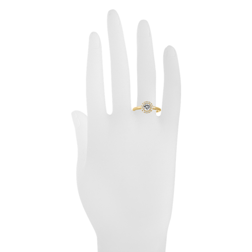 Diamantring Hongkong in Gelbgold - an Hand