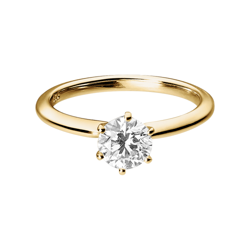 Diamantring Lisbon in Gelbgold - liegend