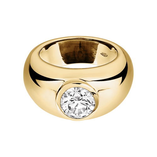 Diamantring Lyon in Gelbgold - liegend