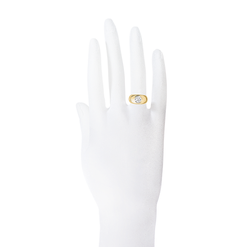 Diamantring Lyon in Gelbgold - an Hand