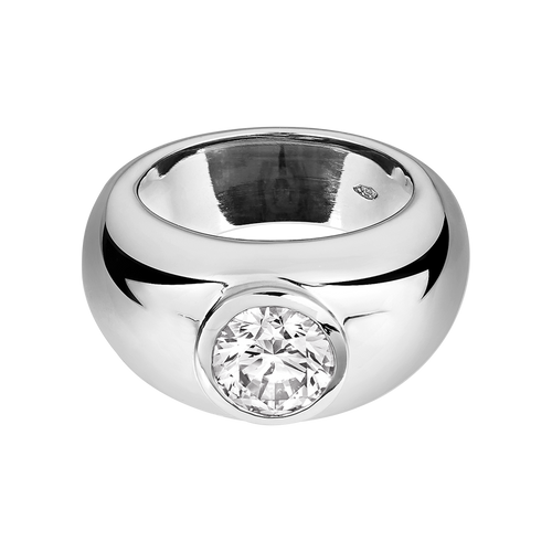 Diamantring Lyon in Platin - liegend