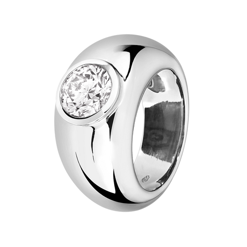 Diamantring Lyon in Platin - diagonal