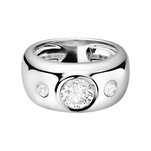 Diamantring Naples in Platin - liegend