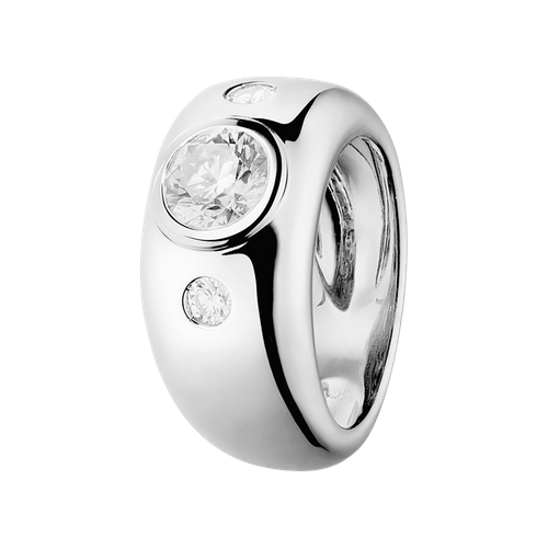 Diamantring Naples in Platin - diagonal