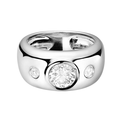 Diamond Ring Naples in White Gold - liegend