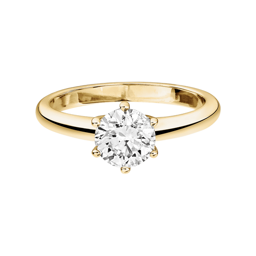 Diamantring New York in Gelbgold - liegend
