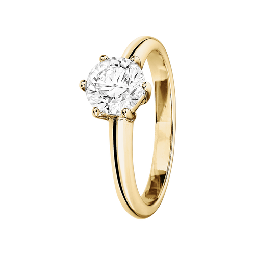Diamantring New York in Gelbgold - diagonal