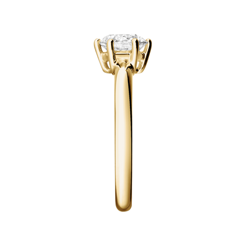 Diamantring New York in Gelbgold - von Seite Diamantring New York in Gelbgold - von Seite