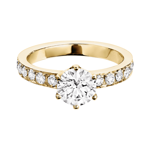Diamantring Perth in Gelbgold - liegend