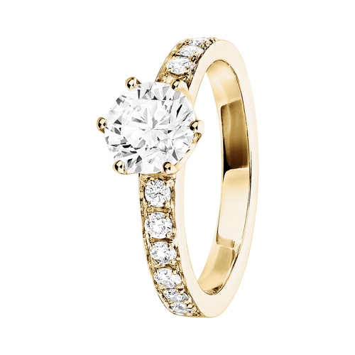 Diamantring Perth in Gelbgold - diagonal