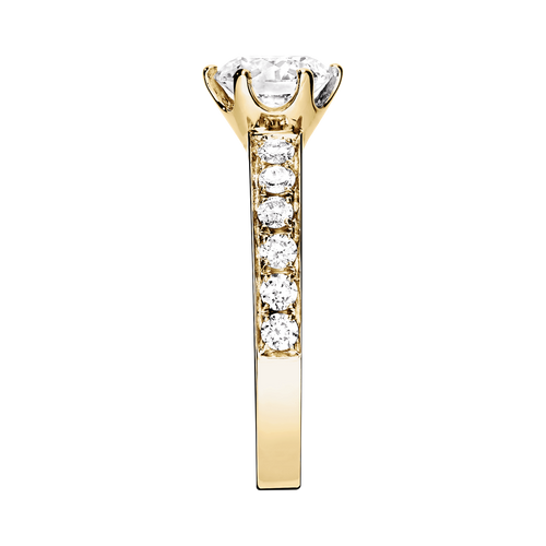 Diamantring Perth in Gelbgold - von Seite Diamantring Perth in Gelbgold - von Seite