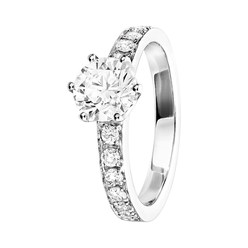 Diamantring Perth in Platin - diagonal