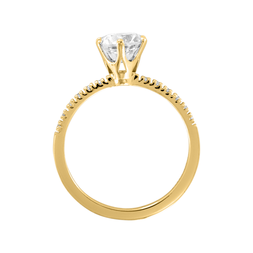 Diamantring Salzburg in Gelbgold - von vorne Diamantring Salzburg in Gelbgold - von vorne