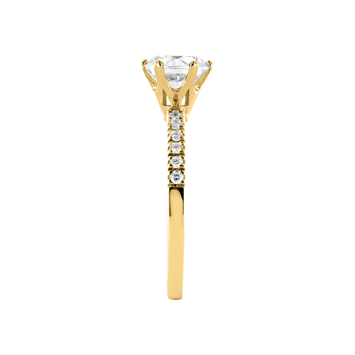 Diamantring Salzburg in Gelbgold - von Seite Diamantring Salzburg in Gelbgold - von Seite