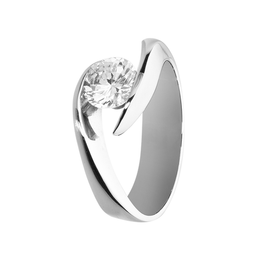 Diamantring Seville in Platin - diagonal