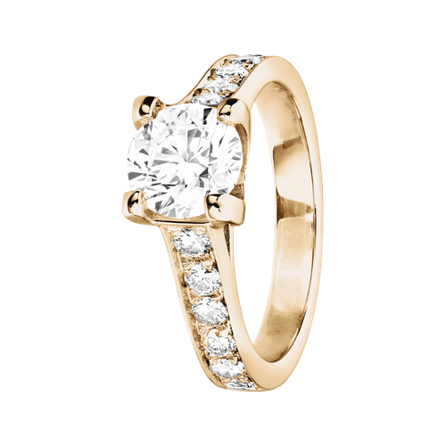 Diamantring Starnberg in Roségold - diagonal