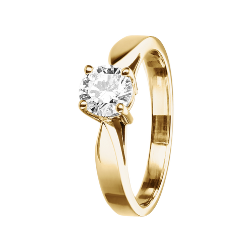 Diamantring Vancouver in Gelbgold - diagonal