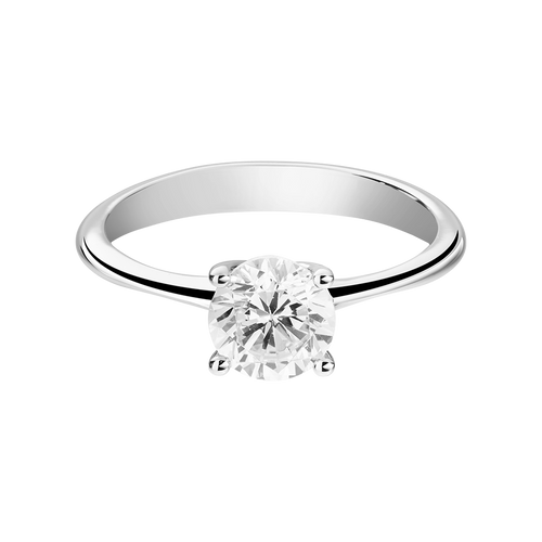 Solitaire Ring Basel in White Gold - liegend
