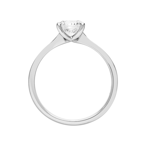 Solitaire Ring Basel in White Gold - von vorne