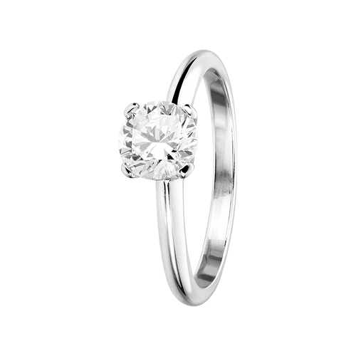 Solitaire Ring Berlin in White Gold - diagonal