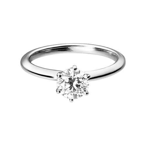 Solitaire Ring Lisbon in White Gold - liegend