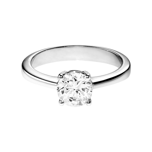 Solitaire Ring Madrid in White Gold - liegend
