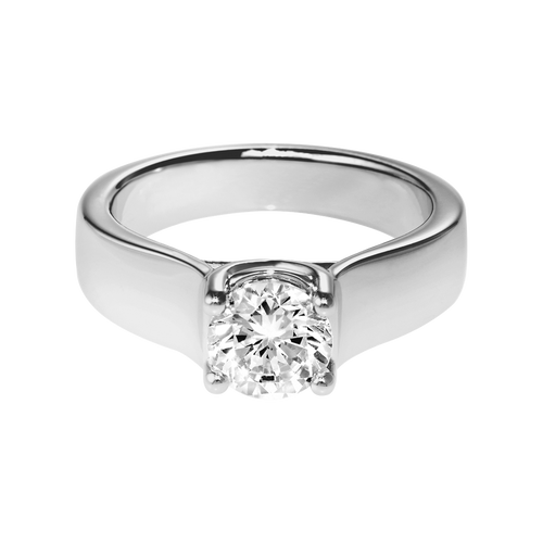 Solitaire Ring Milan in White Gold - liegend
