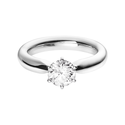 Solitaire Ring Santiago in White Gold - liegend