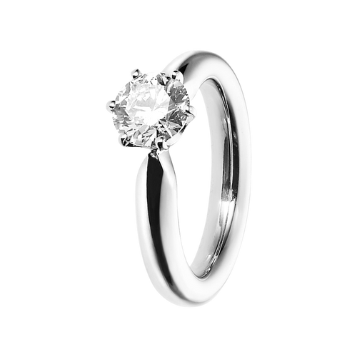 Solitaire Ring Santiago in White Gold - diagonal