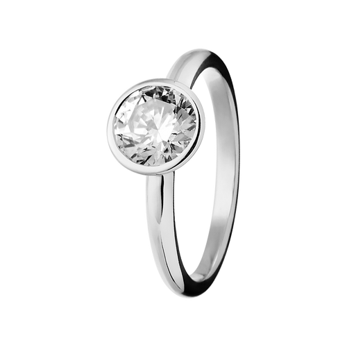 Solitaire Ring Vienna in White Gold - diagonal