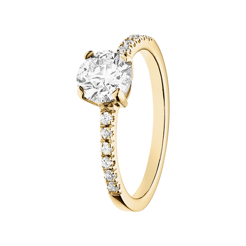 Verlobungsring Melbourne in Gelbgold - diagonal