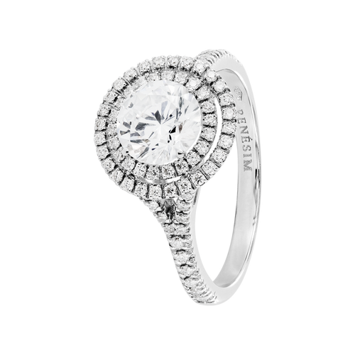 Engagement Ring Miami in White Gold - diagonal