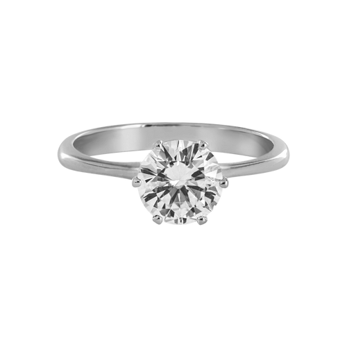 Engagement Ring Palma in White Gold - liegend