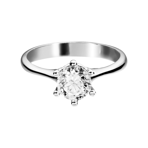 Engagement Ring Pamplona in White Gold - liegend