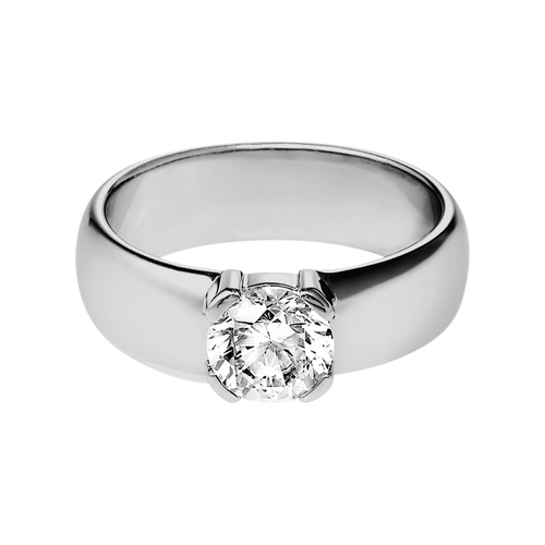 Engagement Ring Rome in White Gold - liegend