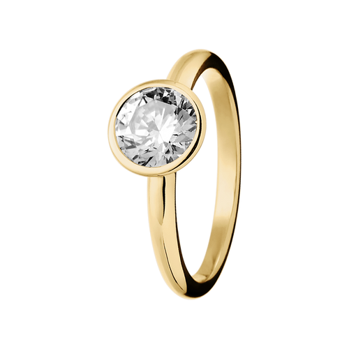 Verlobungsring Wien in Gelbgold - diagonal