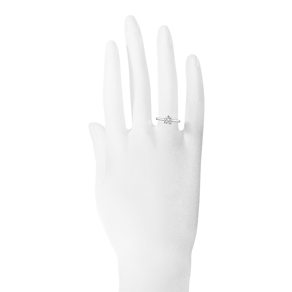 Brillantring Copenhagen in Platin - an Hand