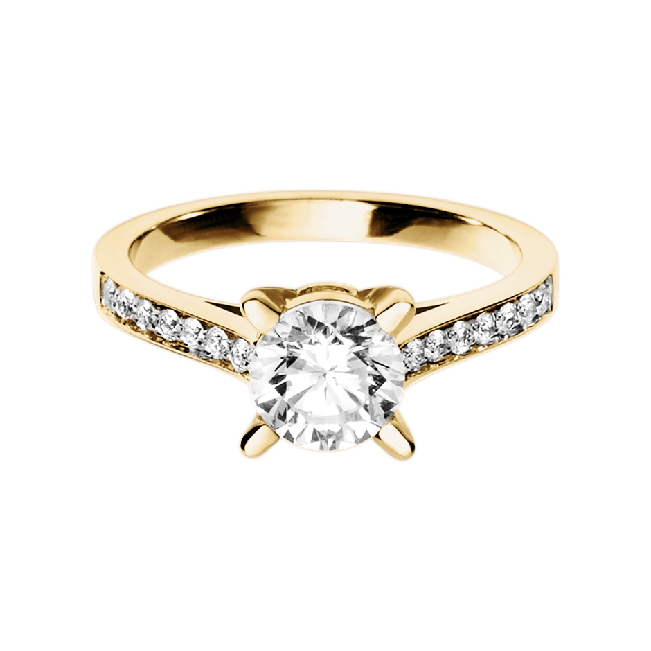Brilliant Ring Gstaad in White Yellow Gold